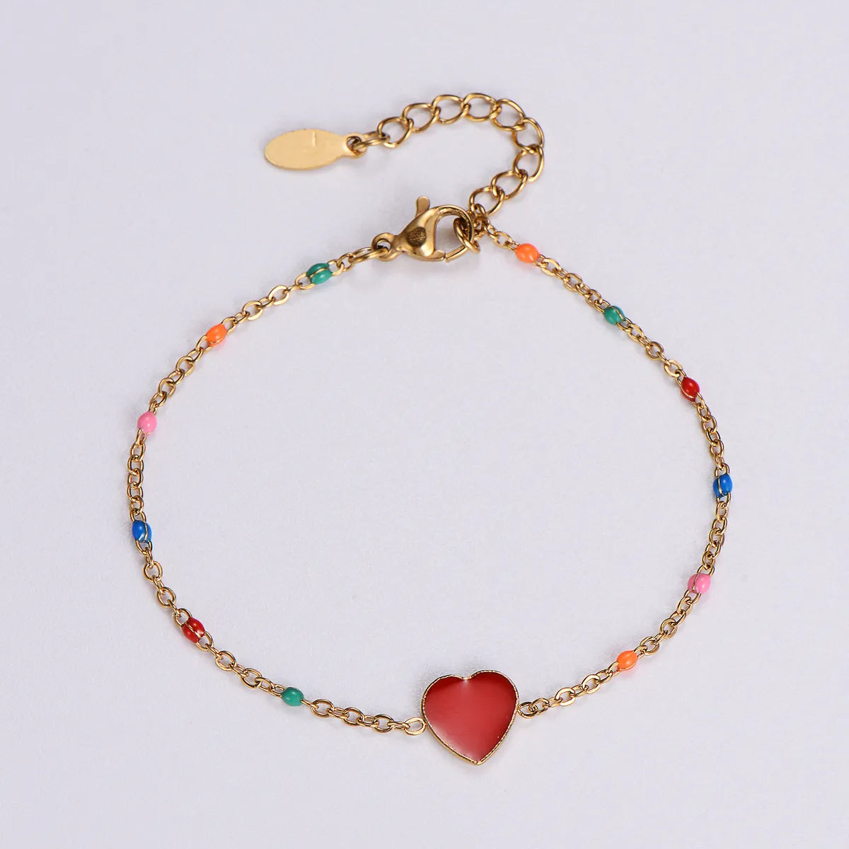 women's bracelets with elegant finish -Simple Style Heart Shape Stainless Steel Epoxy Plating Women's Bracelets