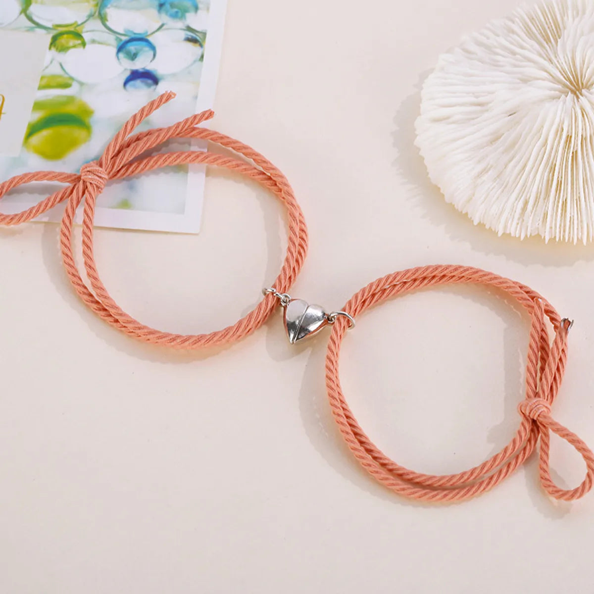 Rubber Band Love Magnet Orange Pair