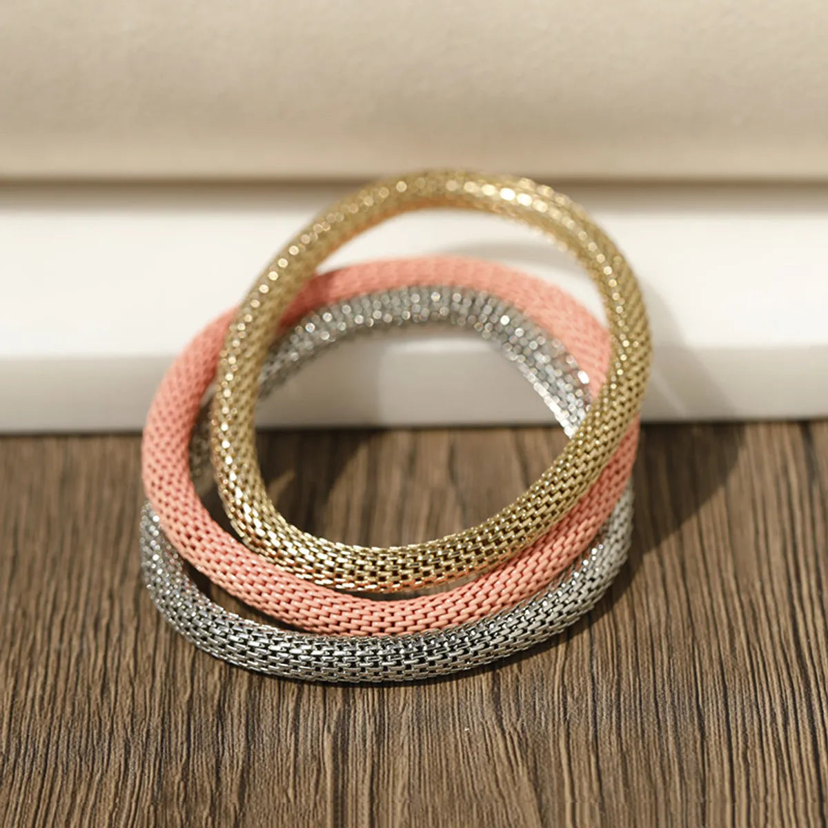 women's bracelets with wide band -Simple Style Geometric Iron Wholesale Bracelets