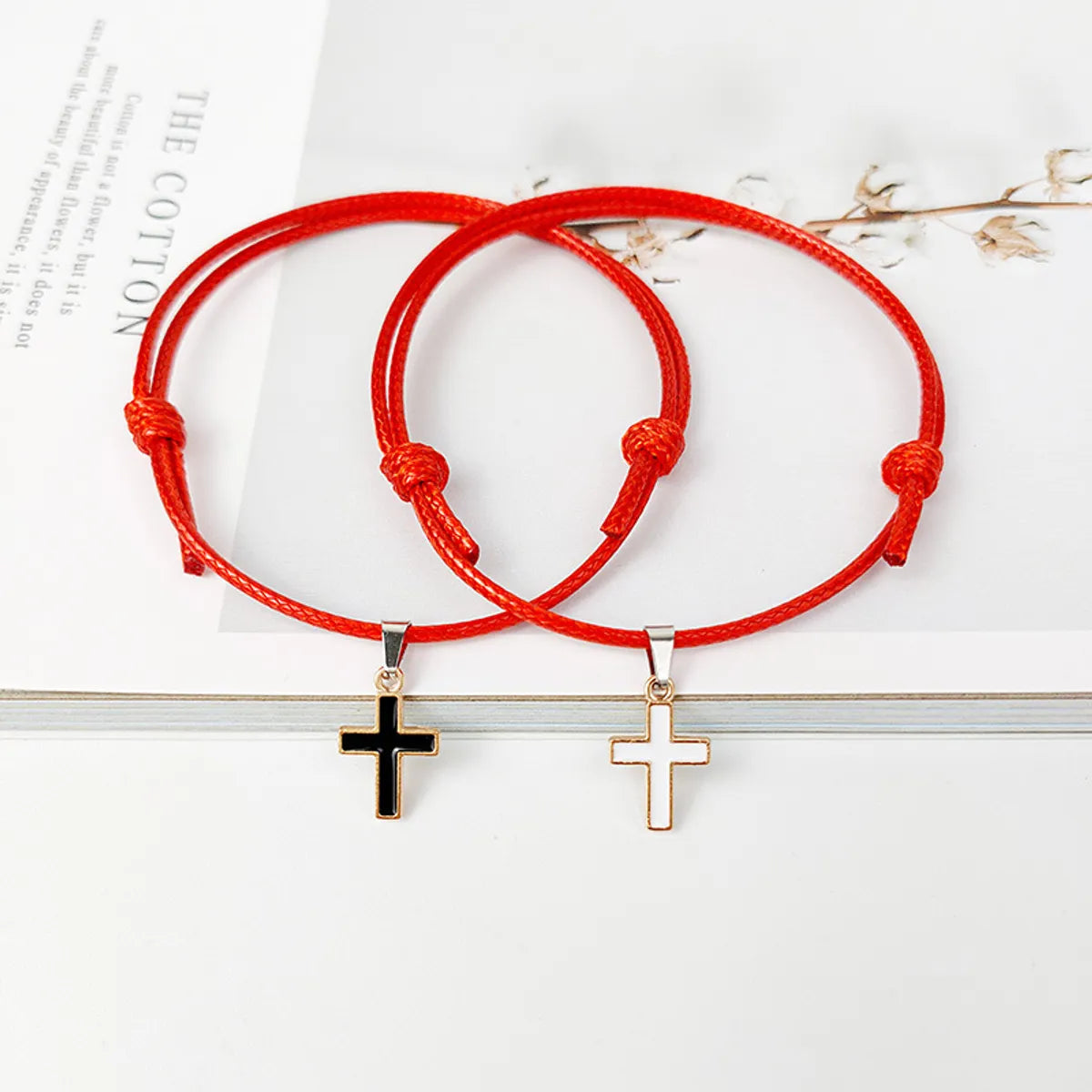 Wax Rope Cross a Pair in Red