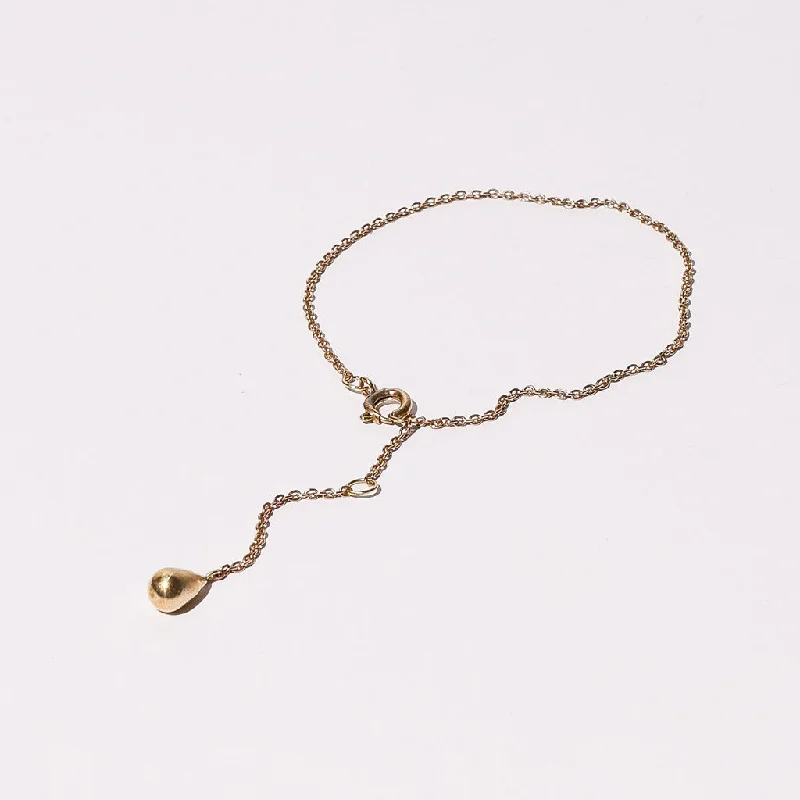 women's bracelets with minimalist gold -SALE - Pod Droplet Chain Bracelet - Brass