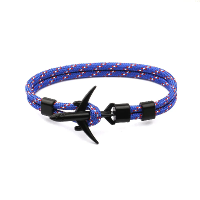 Camouflage Sapphire Blue Black Aircraft Bracelet B12-0403