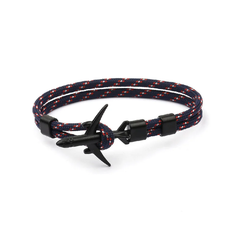 Camouflage Navy Blue Black Aircraft Bracelet B12-0101