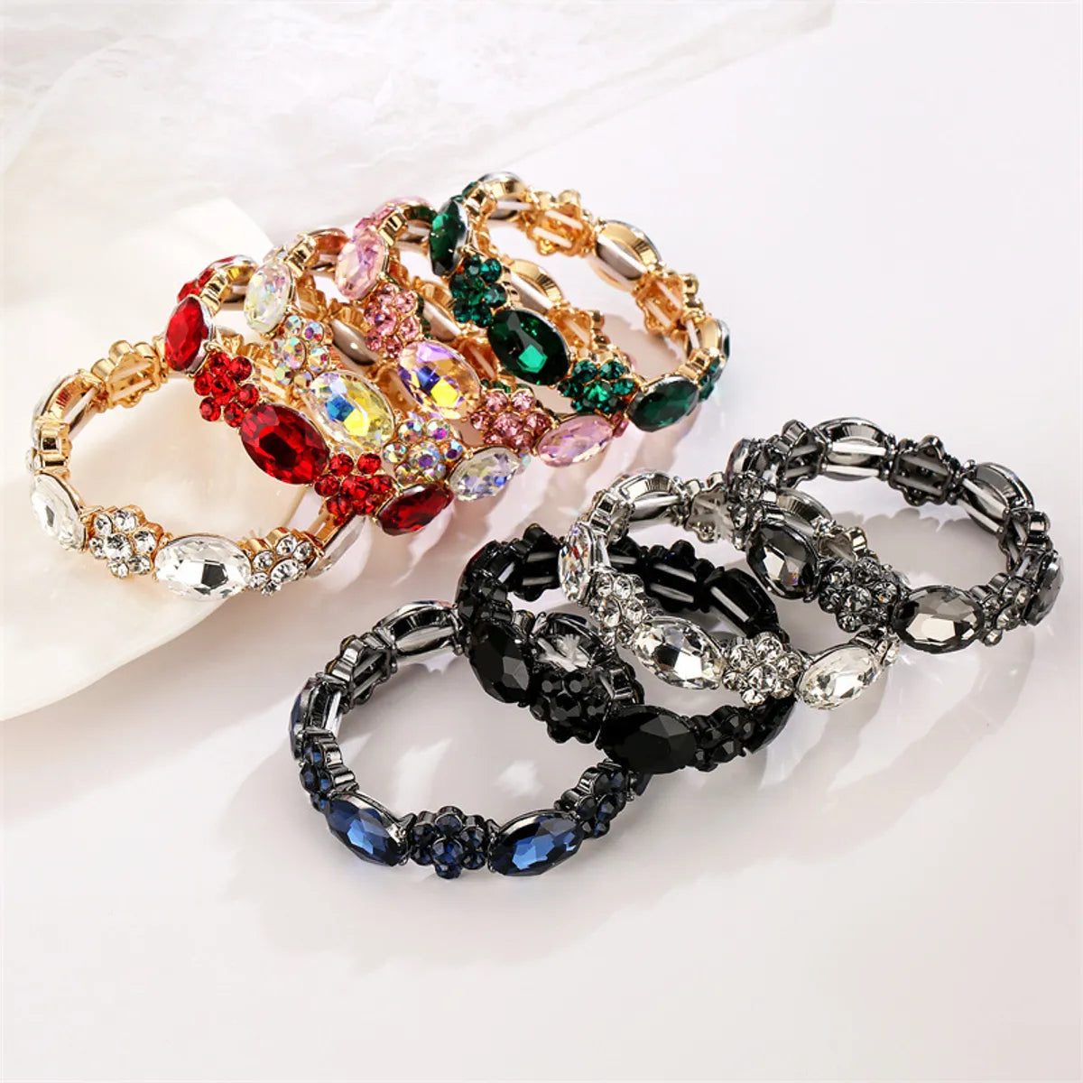 women's bracelets with bold bangle -Simple Style Water Droplets Zircon Alloy Wholesale Bracelets