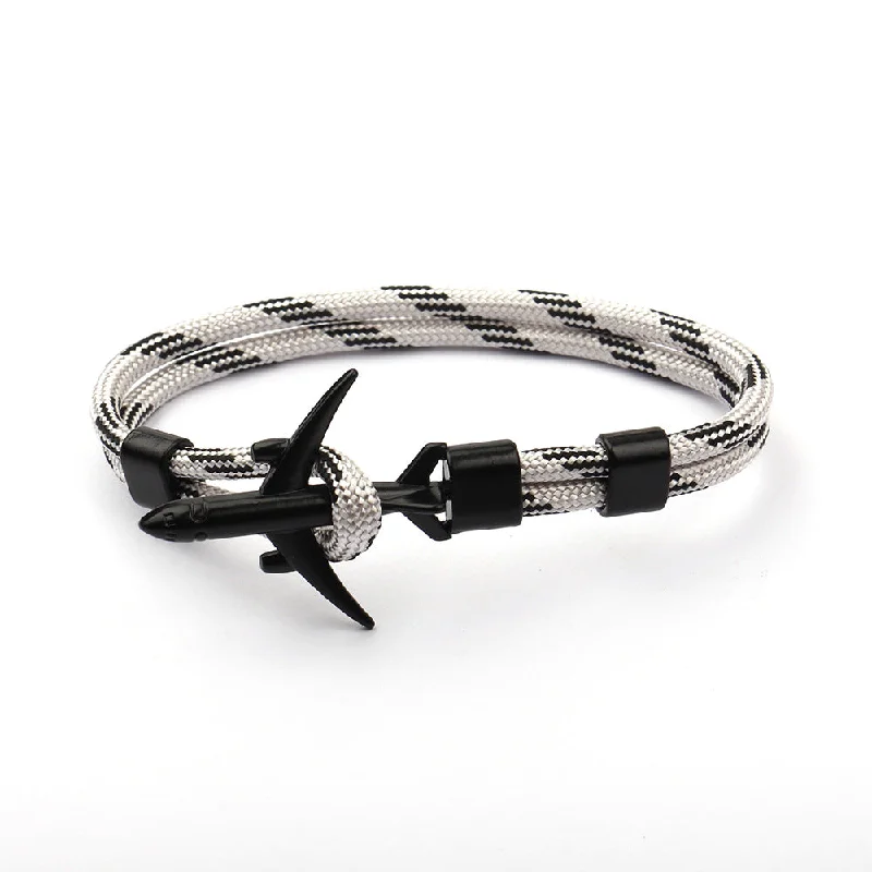 White + Black Black Aircraft Bracelet B12-0204