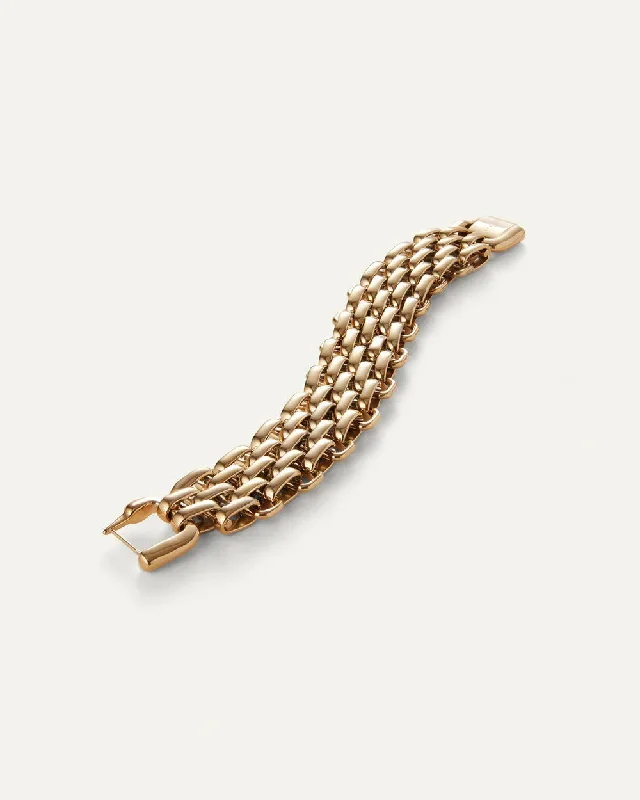 women's bracelets with woven design -JENNY BIRD - PENELOPE MEDIUM GOLD BRACELET