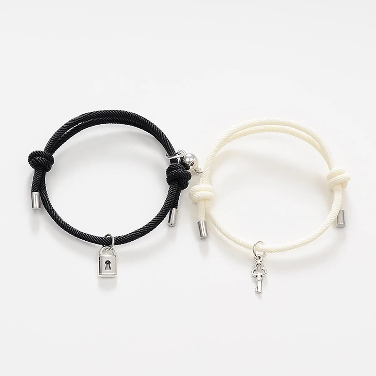 Key Lock Black and Beige White Pair