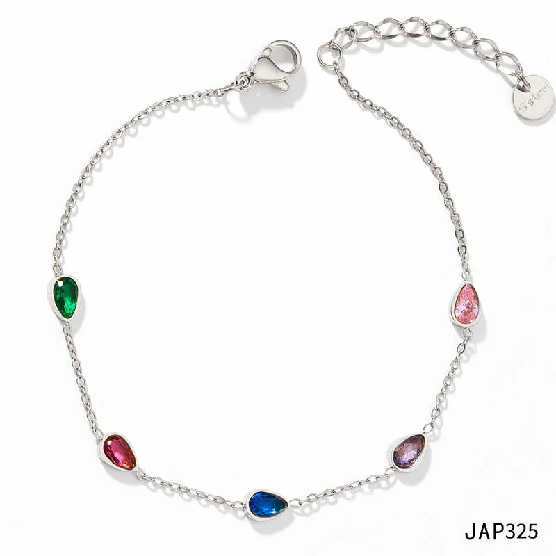 Jap325 Anklet Silver Color Zirconium