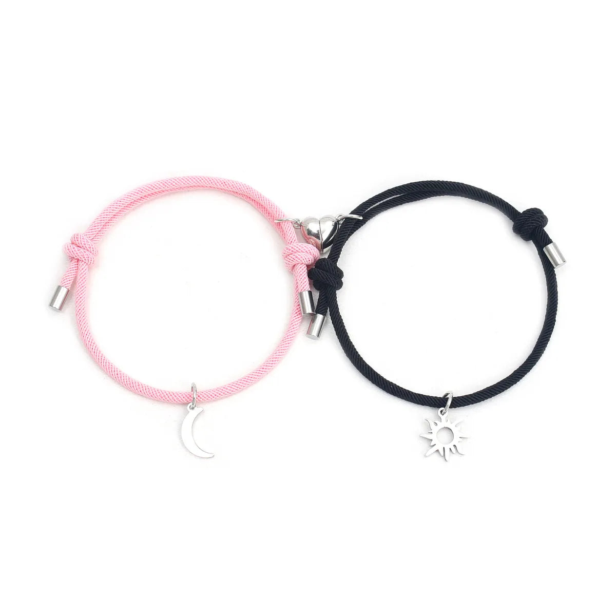 Love Magnet Sun Moon Black plus Pink Pairs