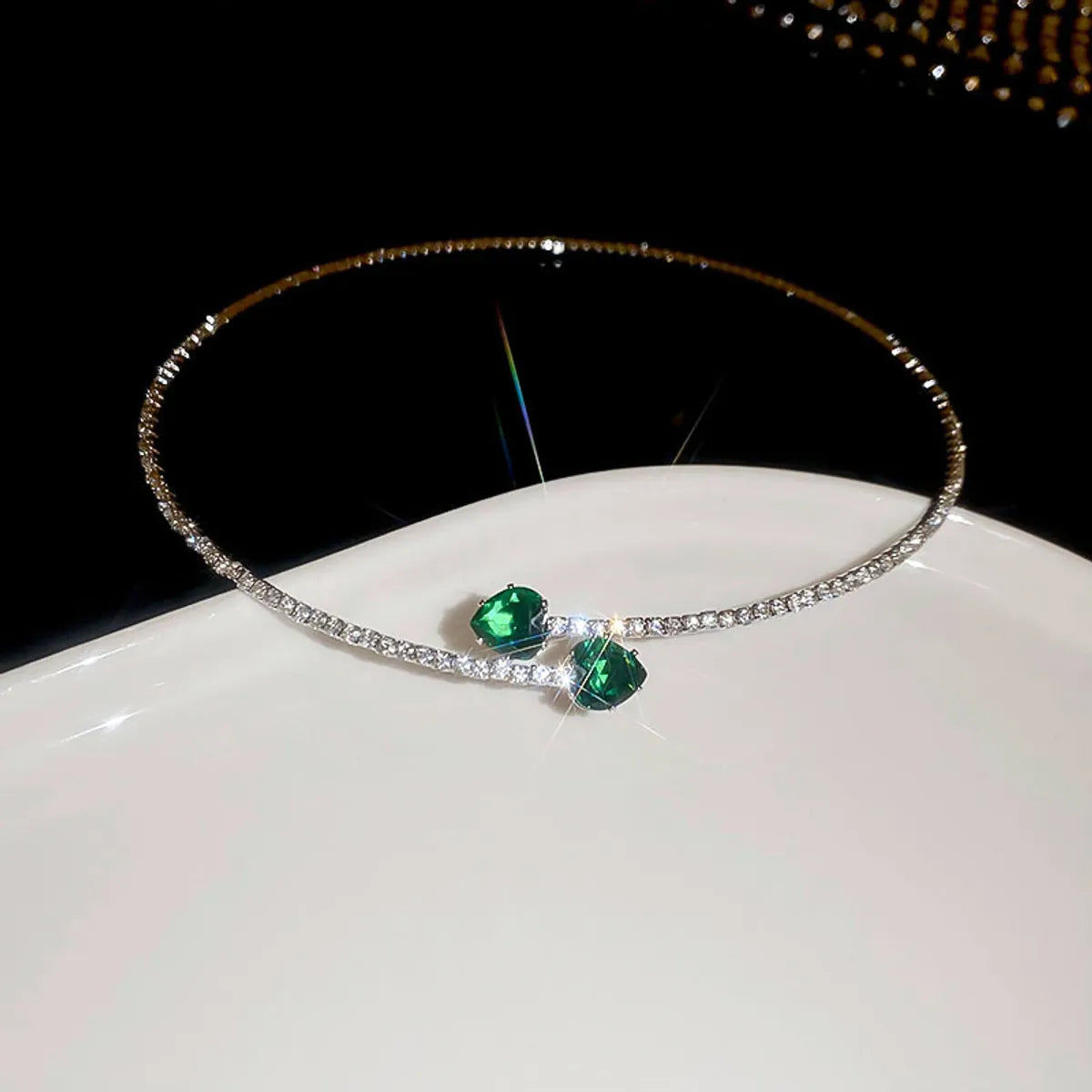 10# Necklace-Silver-Green