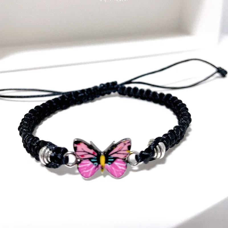 Black Line Pink Butterfly