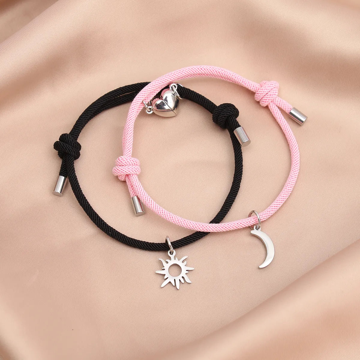 women's bracelets with adjustable fit -Original Design Moon Nylon Couple Bracelets