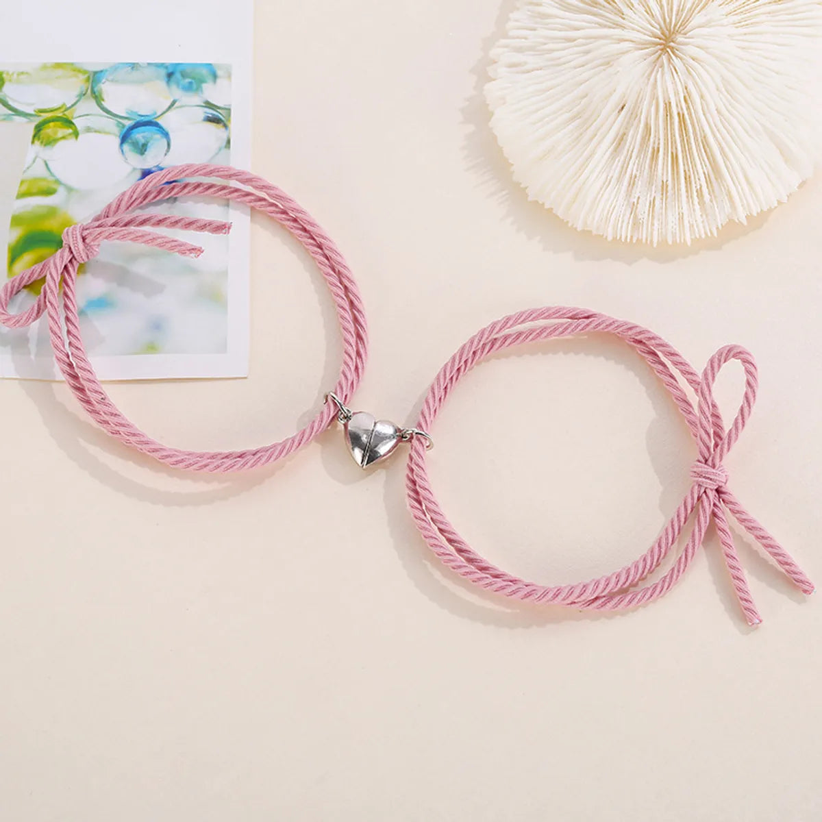 Rubber Band Love Magnet Pink Pair