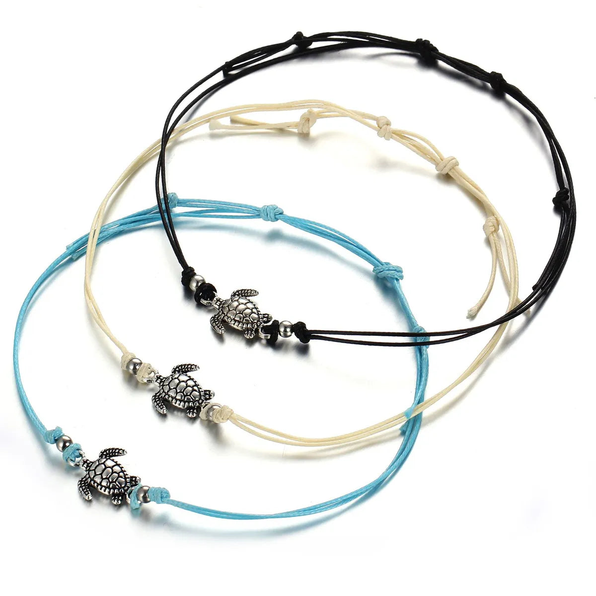 GEK03-03 Three-Color Turtle Anklet Set