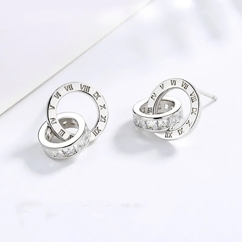 Ear Studs White Gold Color