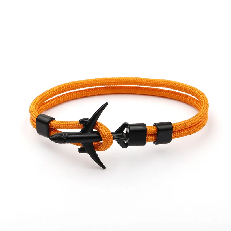 Orange Black Aircraft Bracelet B12-0102