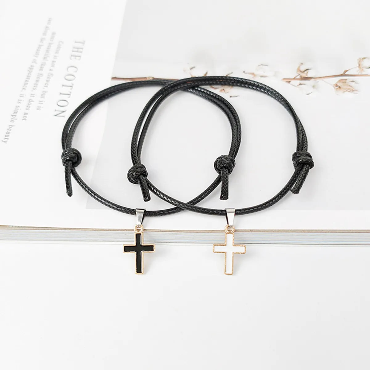 Wax Rope Cross a Pair of Black