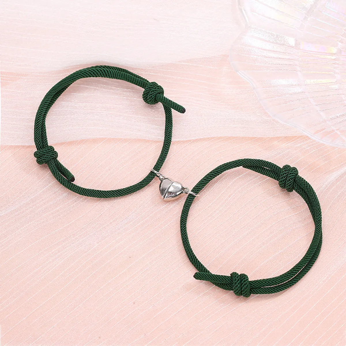 Love Magnet Simple Dark Green Pair