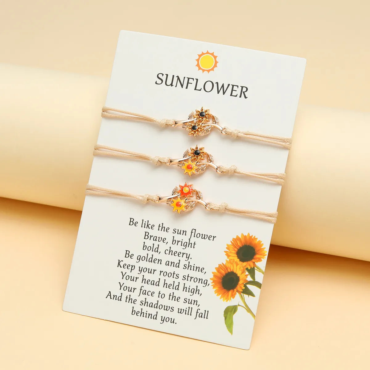 women's bracelets with diamond bangle -Christmas Sweet Pastoral Sunflower Flower Alloy Nylon Enamel Plating Unisex Bracelets