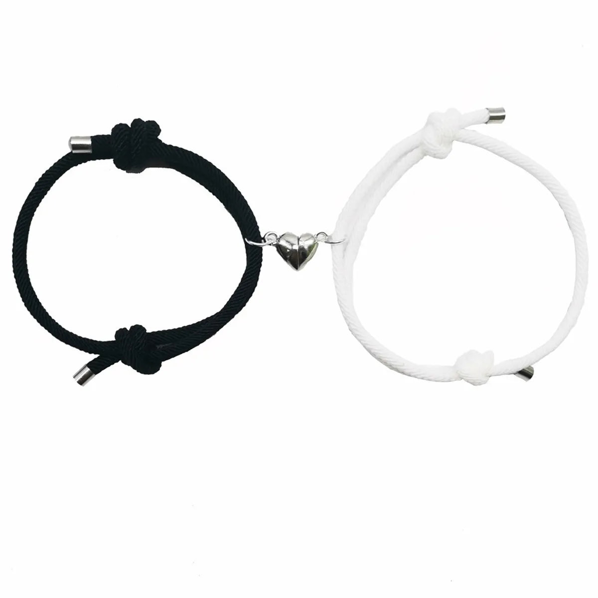 women's bracelets with bold metallic look -Simple Style Heart Shape Alloy Plating Couple Bracelets