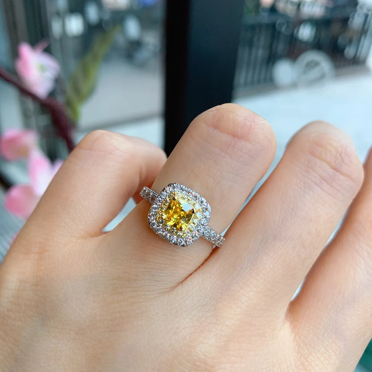 Yellow Zirconium Ring