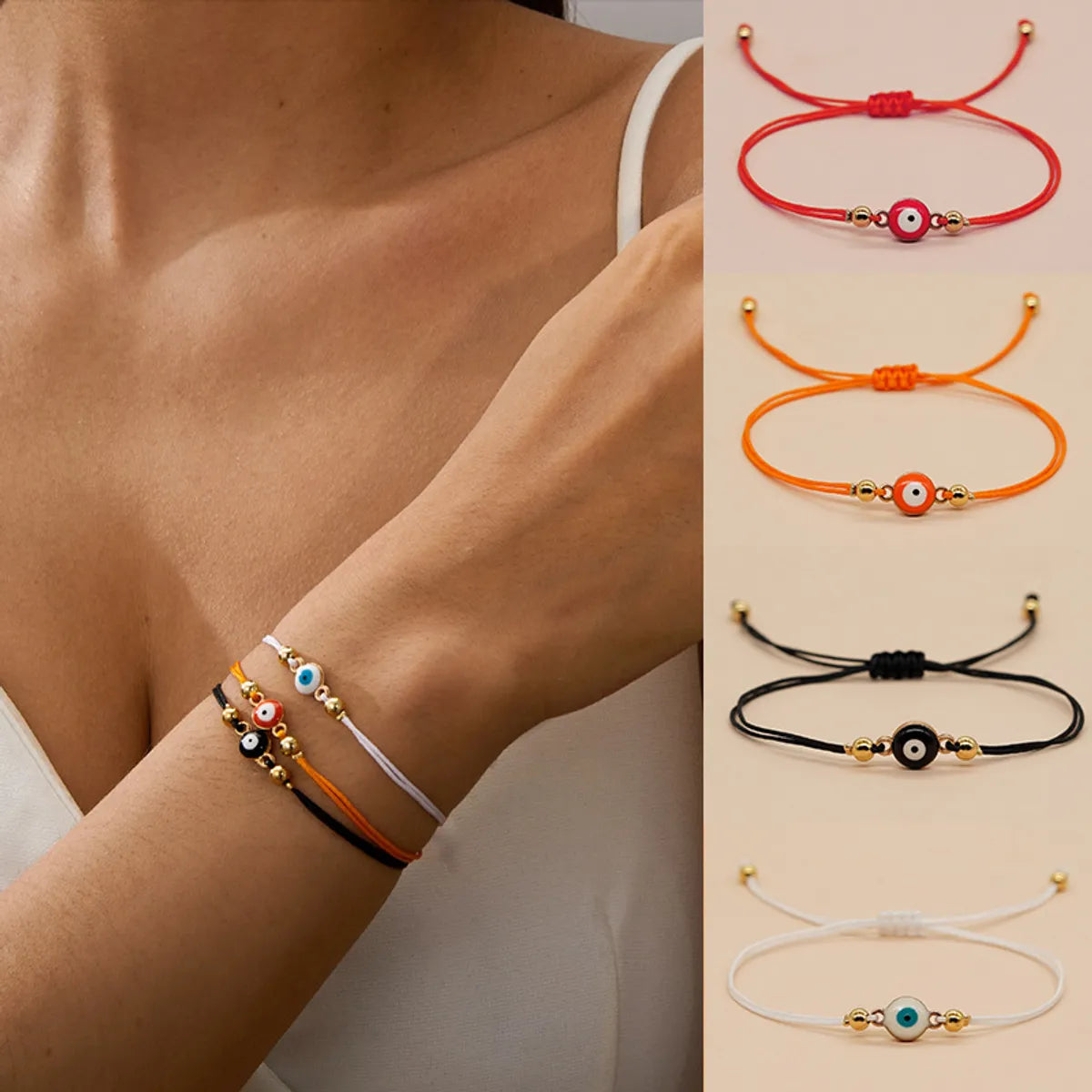 women's bracelets with boho style -Simple Style Devil'S Eye Alloy Rope Wholesale Bracelets