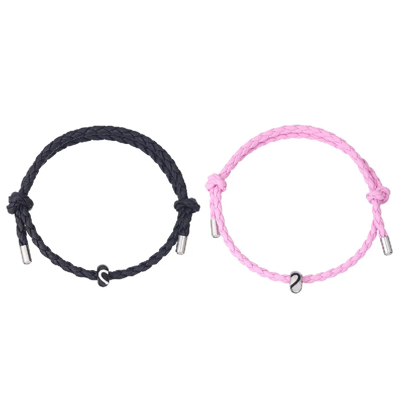 Heart-Shaped Black Pink Pu Carrying Strap