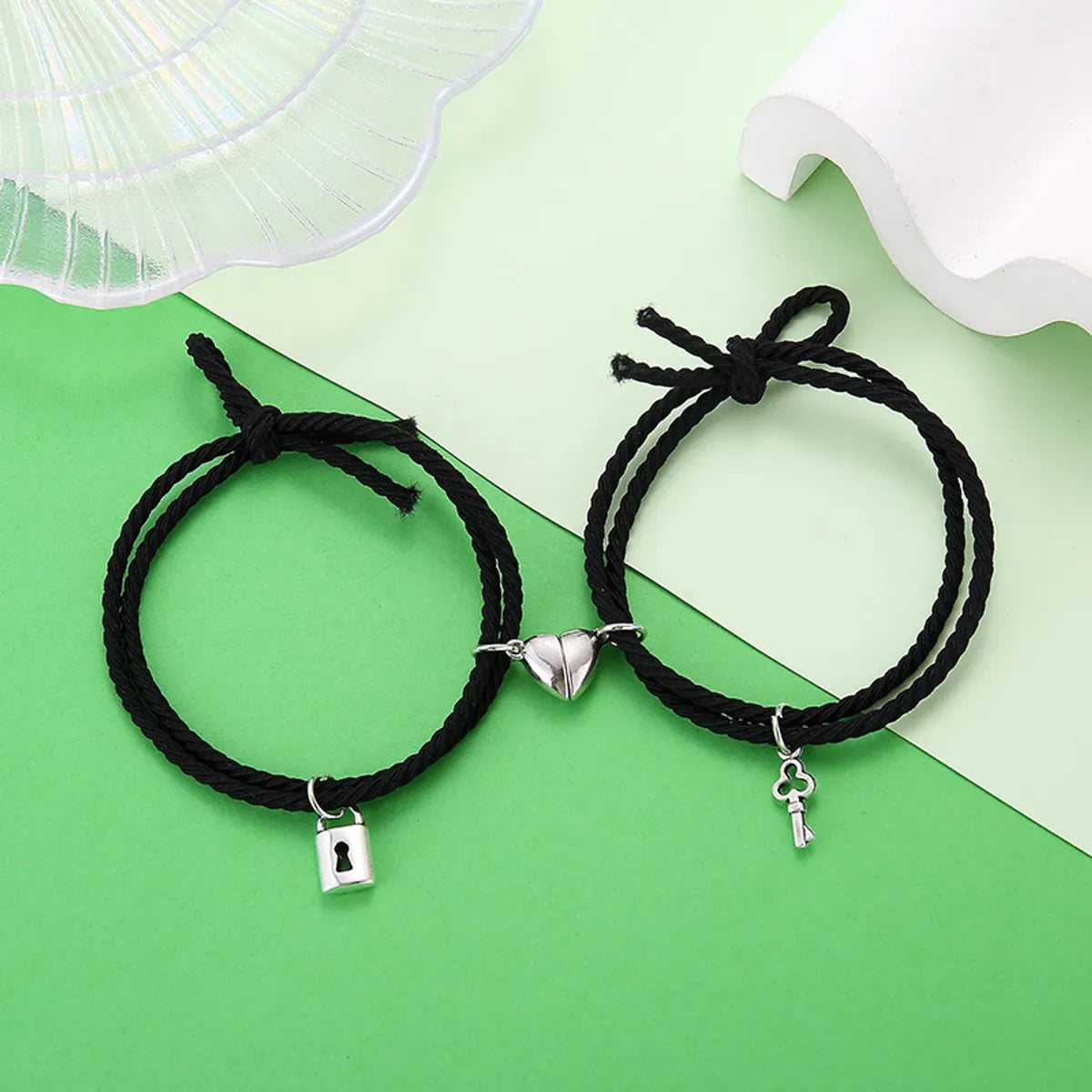 Rubber Band Love Key Lock a Pair of Black