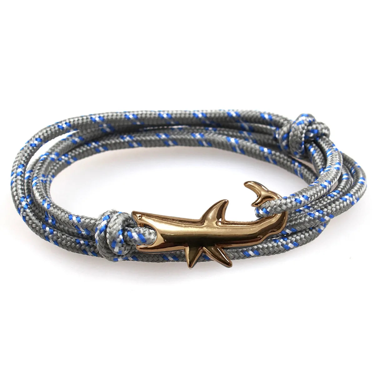 women's bracelets with customizable design -Classic Style Geometric Shark Alloy Rope Wholesale Bracelets