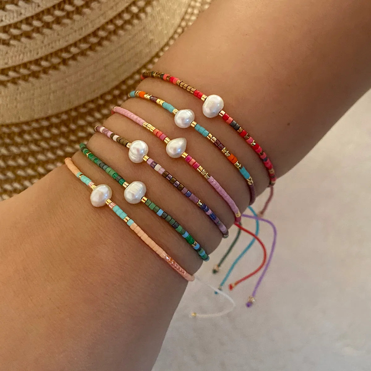 women's bracelets with modern style -Elegant Bohemian Geometric Seed Bead Beaded Women'S Bracelets