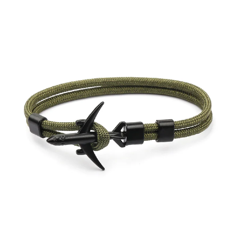 Army Green and Black Aircraft Bracelet BB12-0302