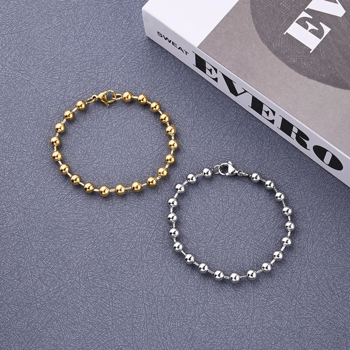 women's bracelets with sleek silver -1 Piece 180mm 304 Stainless Steel Gold Plated Ball Chain Bracelets