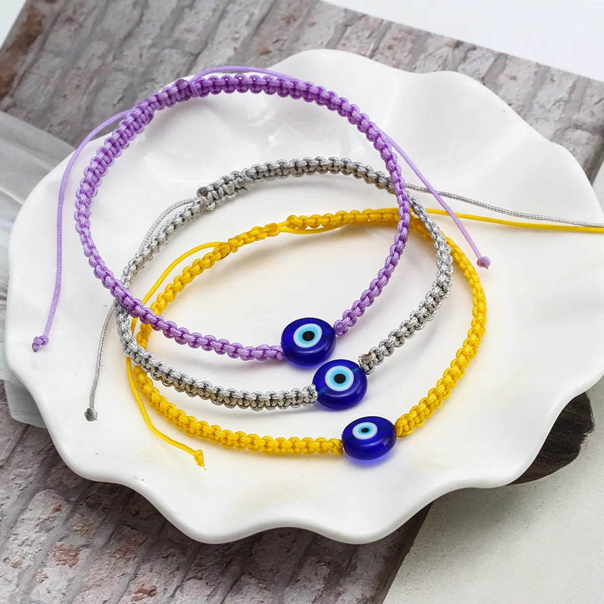 women's bracelets with multi-layered bangles -Fashion Devil's Eye Plastic Braid Unisex Bracelets