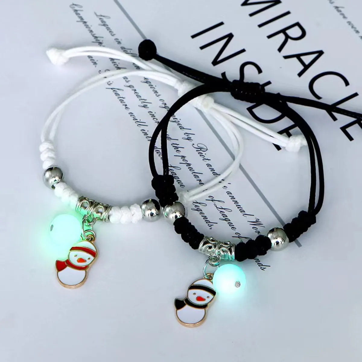 Snowman Pair [Resin Luminous Beads]]