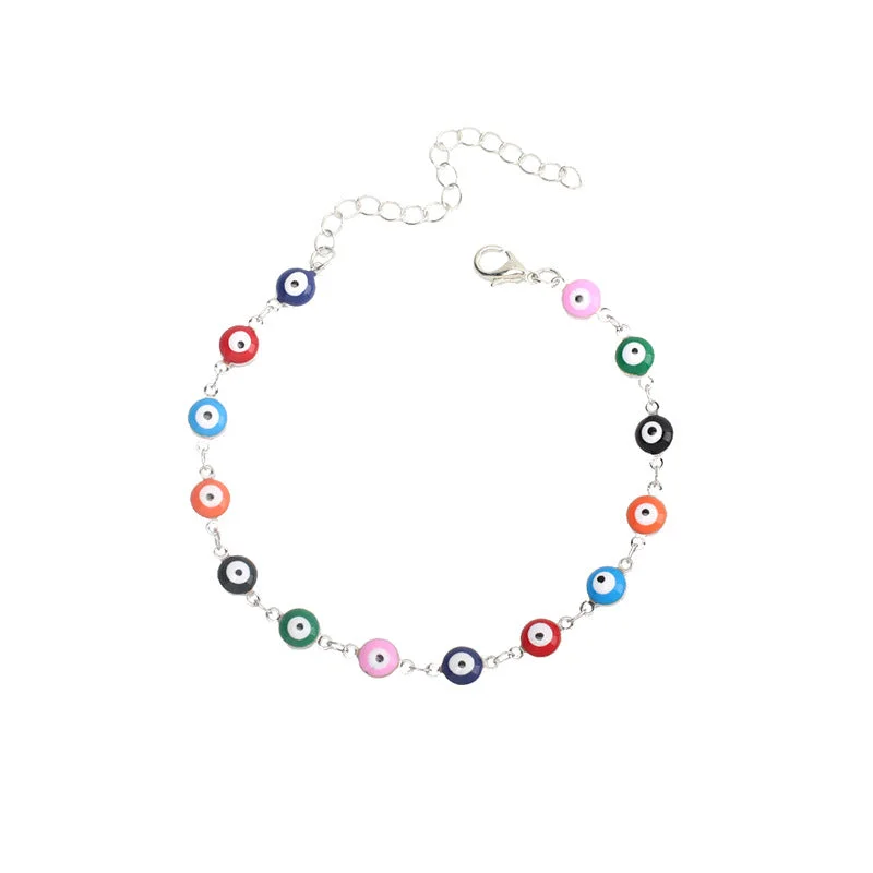 Colored Silver Anklet